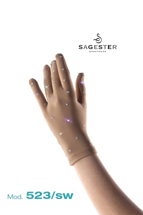 Sagester Kürhandschuhe mit Glitzersteinen – Modell 523/SW