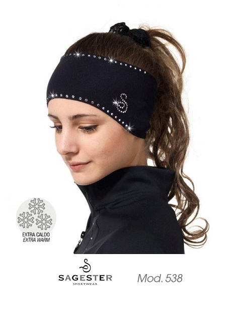 Sagester Stirnband schwarz aus Microfaser – Modell 538